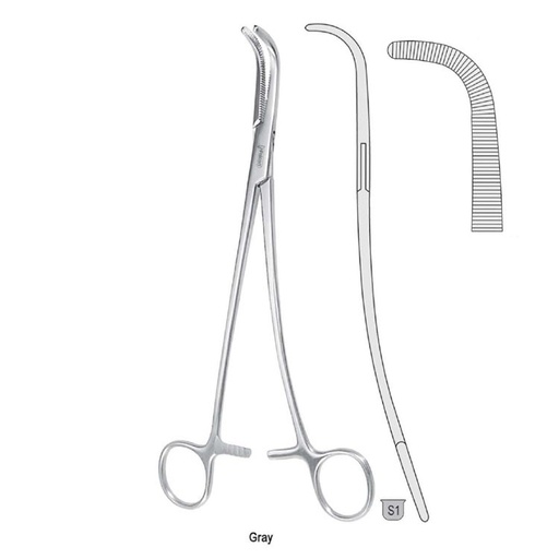 [GG.025.230] Clamp kidney pedicle Herrick angled 230mm