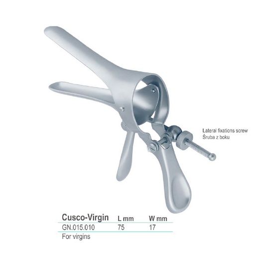 [GN.015.010] Specula vaginal Cusco-Virgin side screw 75x17mm