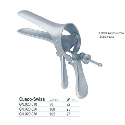 [GN.020.010] Specula vaginal Cusco-Swiss side screw 80x22mm