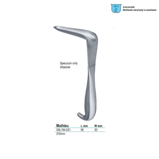 [GN.194.021] Specula vaginal Mathieu 95x30mm fig. 2