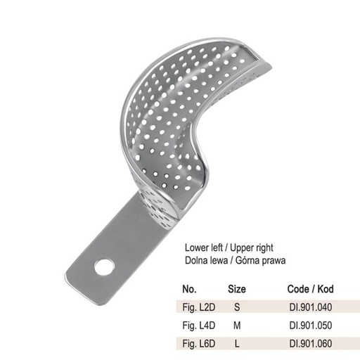 [DI.901.050] Impression tray partial with rim upper right / lower left fig. L4D