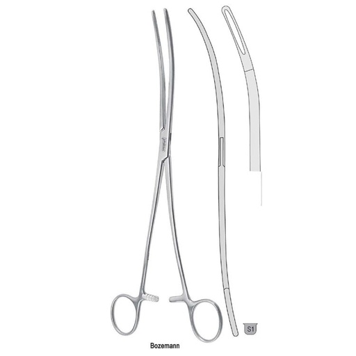 [GN.455.260] Forceps dressing Bozemann grooved s-shape 260mm