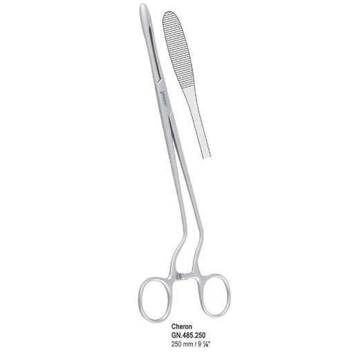 [GN.485.250] Forceps dressing Cheron cranked 250mm 