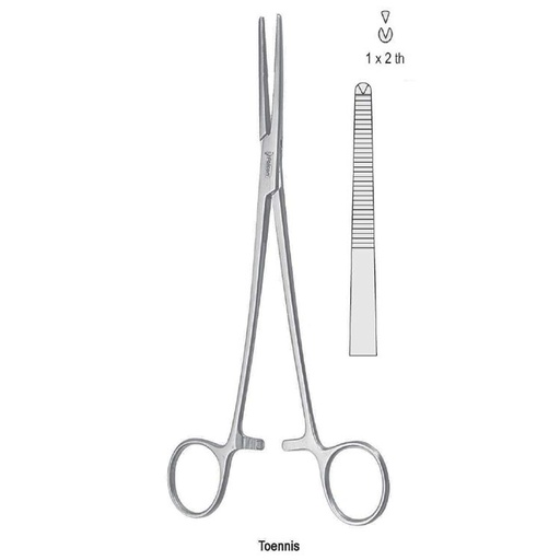 [GN.562.210] Forceps hysterectomy Toennis 1x2th straight 210mm