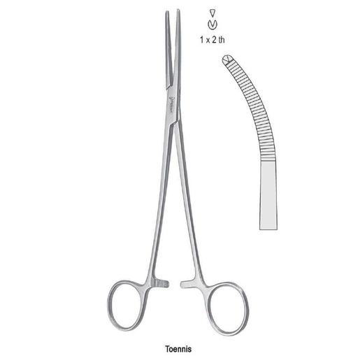[GN.563.210] Forceps hysterectomy Toennis 1x2th curved 210mm