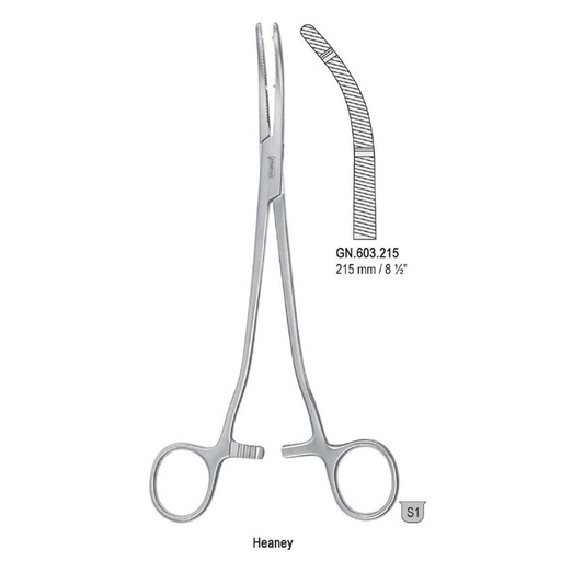 [GN.603.215] Forceps hysterectomy Heaney 2th curved 215mm