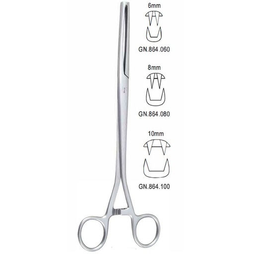 [GN.864.100] Forceps vulsellum Museux 2x2th straight 10x240mm