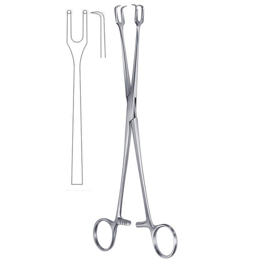 [GN.874.250] Forceps vulsellum Schroeder 2x2th straight 250mm