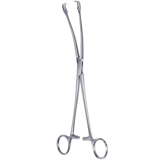 [GN.875.040] Forceps vulsellum Schroeder 2x2th side-curved 250mm