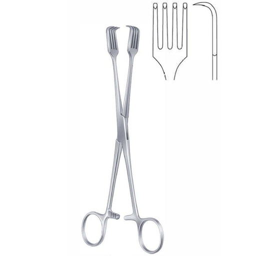 [GN.880.210] Forceps vulsellum Czerny 4x4th 210mm