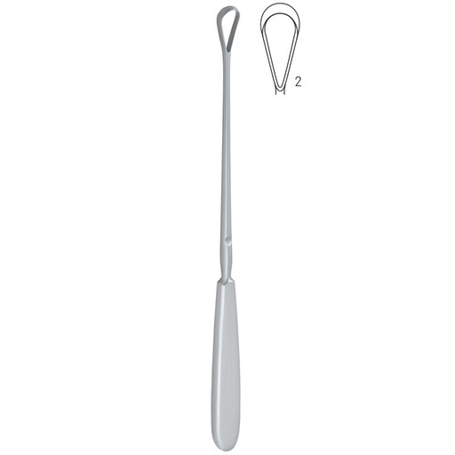 [GO.120.080] Curette uterine Sims rigid sharp fig.2/8x255mm