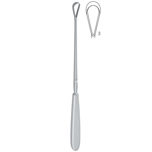 [GO.120.090] Curette uterine Sims rigid sharp fig.3/9x255mm