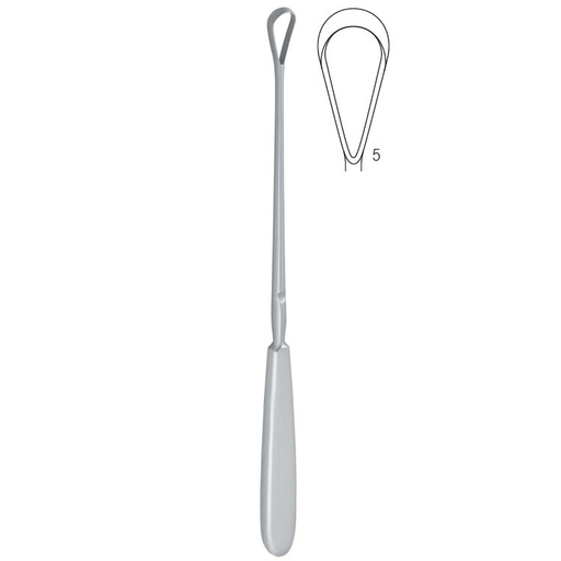 [GO.120.120] Curette uterine Sims rigid sharp fig.5/12x255mm