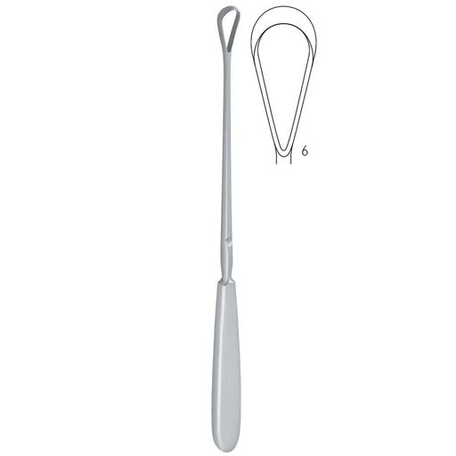 [GO.120.140] Curette uterine Sims rigid sharp fig.6/14x255mm