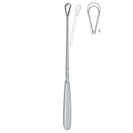 [GO.121.090] Curette uterine Sims malleable sharp fig.3/9x255mm