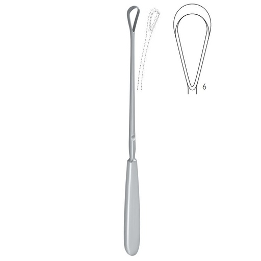 [GO.121.140] Curette uterine Sims malleable sharp fig.6/14x255mm