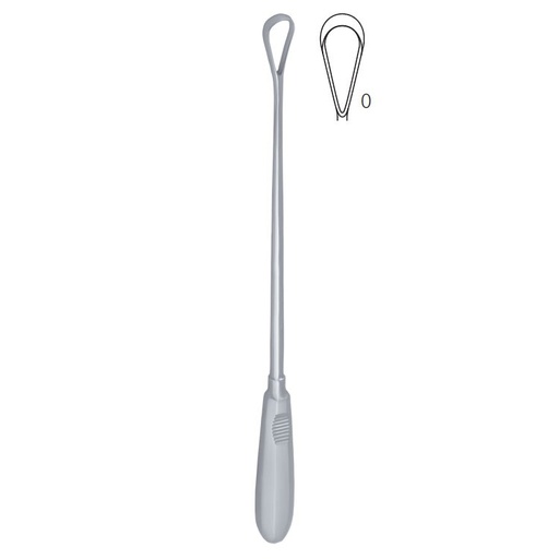 [GO.136.060] Curette uterine Recamier rigid sharp fig.0/6x310mm