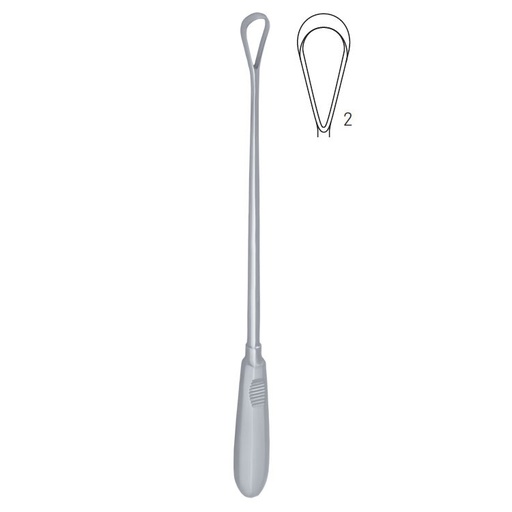 [GO.136.080] Curette uterine Recamier rigid sharp fig.2/8x310mm