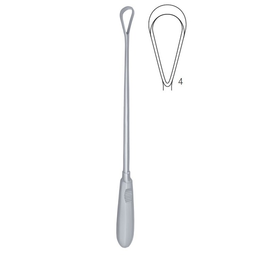 [GO.136.110] Curette uterine Recamier rigid sharp fig.4/11x310mm