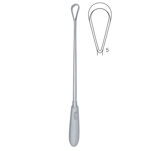 [GO.136.120] Curette uterine Recamier rigid sharp fig.5/12x310mm