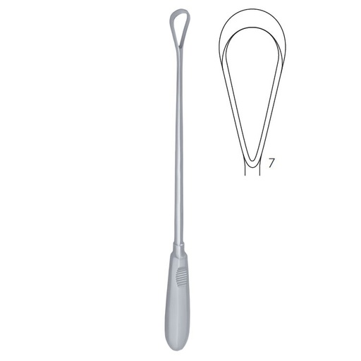 [GO.136.150] Curette uterine Recamier rigid sharp fig.7/15x310mm