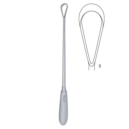 [GO.136.160] Curette uterine Recamier rigid sharp fig.8/16x310mm