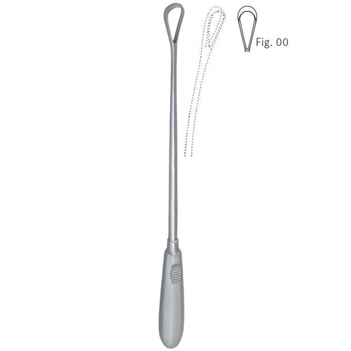 [GO.137.050] Curette uterine Recamier malleable sharp fig.00/5x310mm