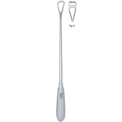 [GO.138.060] Curette uterine Recamier rigid blunt fig.0/6x310mm