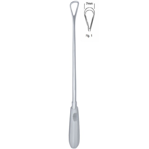 [GO.138.070] Curette uterine Recamier rigid blunt fig.1/7x310mm