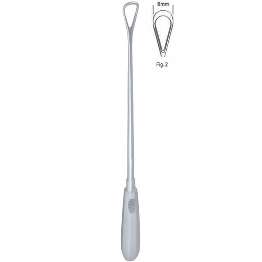 [GO.138.080] Curette uterine Recamier rigid blunt fig.2/8x310mm