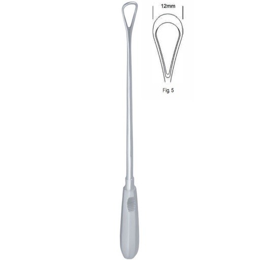 [GO.138.120] Curette uterine Recamier rigid blunt fig.5/12x310mm