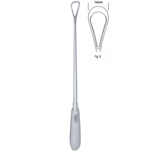 [GO.138.140] Curette uterine Recamier rigid blunt fig.6/14x310mm