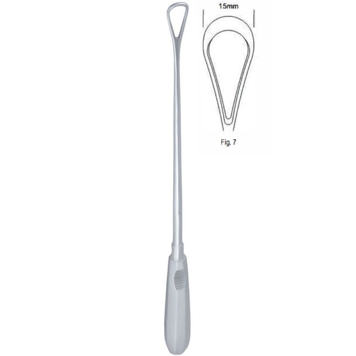[GO.138.150] Curette uterine Recamier rigid blunt fig.7/15x310mm