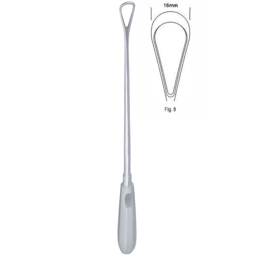 [GO.138.160] Curette uterine Recamier rigid blunt fig.8/16x310mm