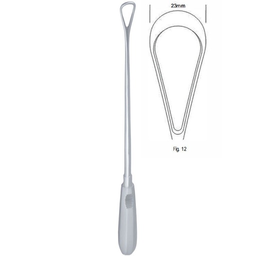 [GO.138.230] Curette uterine Recamier rigid blunt fig.12/23x310mm