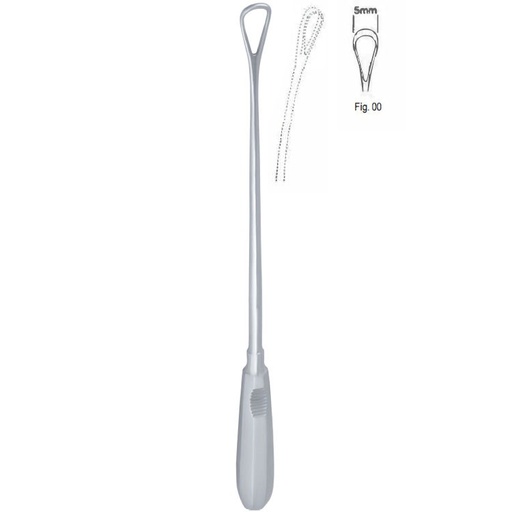 [GO.139.050] Curette uterine Recamier malleable blunt fig.00/5x310mm