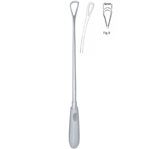 [GO.139.060] Curette uterine Recamier malleable blunt fig.0/6x310mm
