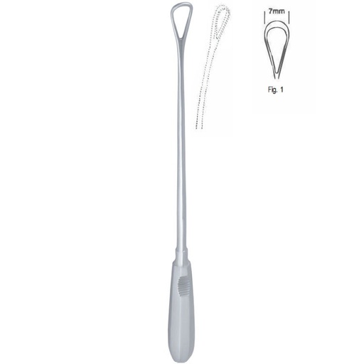 [GO.139.070] Curette uterine Recamier malleable blunt fig.1/7x310mm