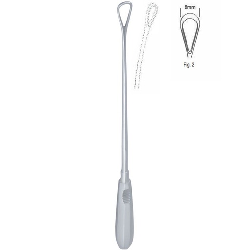 [GO.139.080] Curette uterine Recamier malleable blunt fig.2/8x310mm