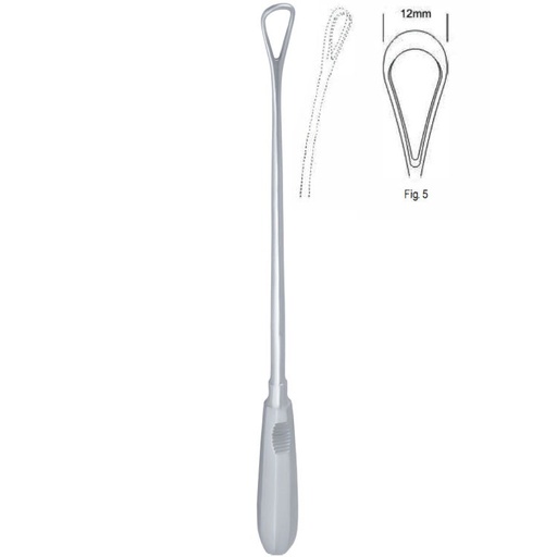 [GO.139.120] Curette uterine Recamier malleable blunt fig.5/12x310mm
