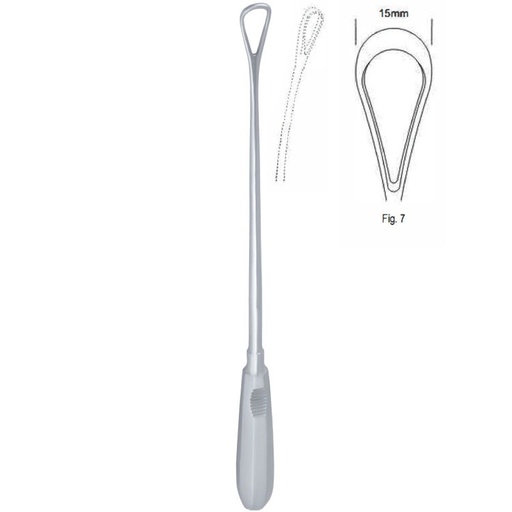 [GO.139.150] Curette uterine Recamier malleable blunt fig.7/15x310mm