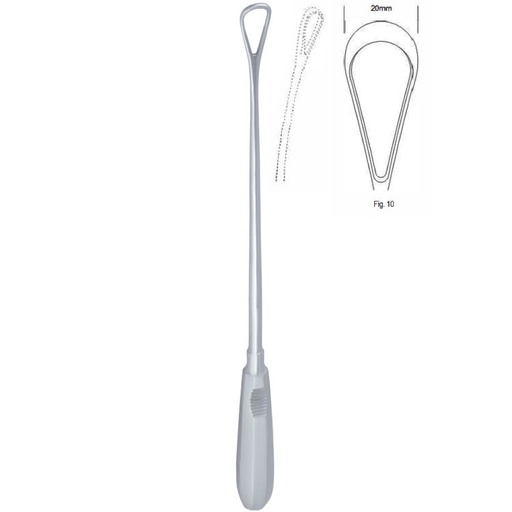 [GO.139.200] Curette uterine Recamier malleable blunt fig.10/20x310mm