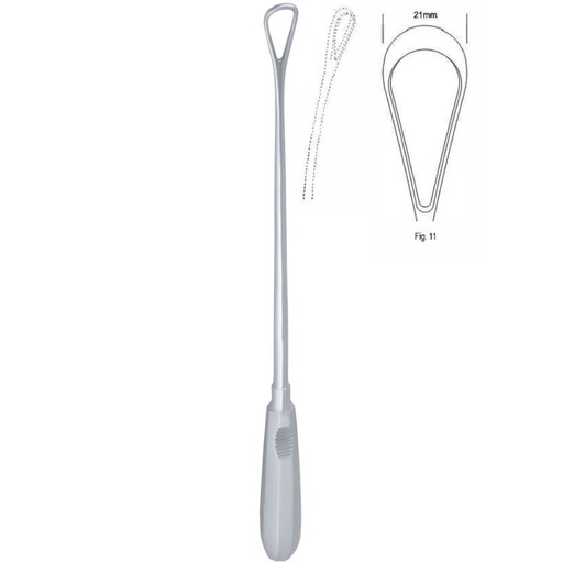 [GO.139.210] Curette uterine Recamier malleable blunt fig.11/21x310mm