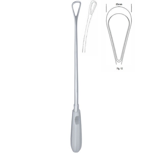 [GO.139.230] Curette uterine Recamier malleable blunt fig.12/23x310mm