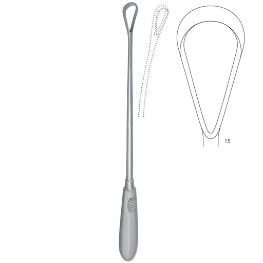[GO.141.350] Curette uterine Recamier-Bumm malleable sharp fig.15/35x340mm