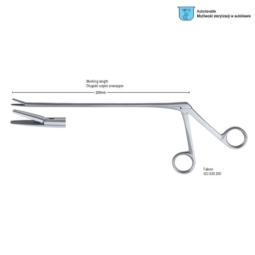 [GO.520.200] Forceps I.U.D. removing Falcon 200mm Shaft