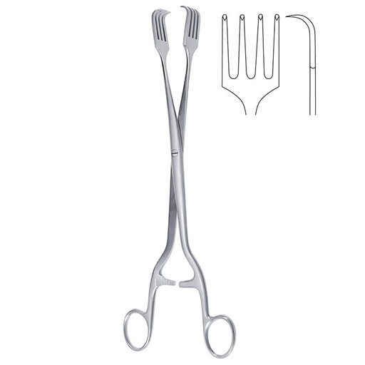 [GO.596.270] Forceps tumer Pratt-Billroth 4x4th, 270mm