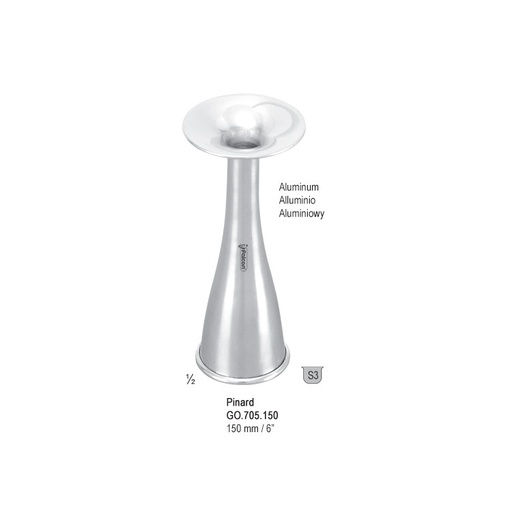 [GO.705.150] Stethoscope fetal Pinard aluminum 150mm