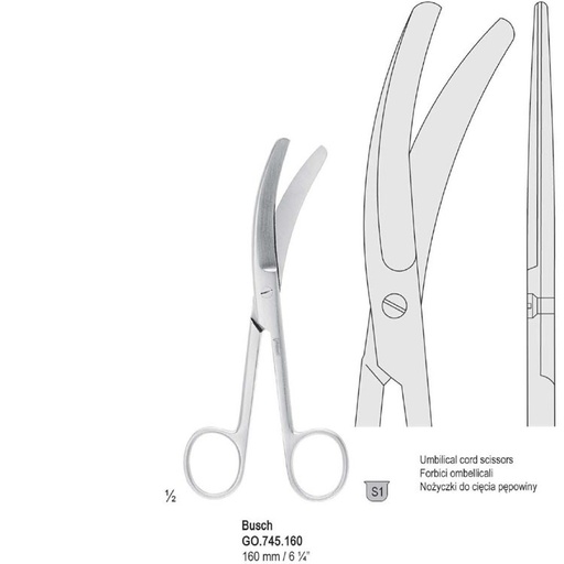 [GO.745.160] Scissors umbilical cord Busch 160mm