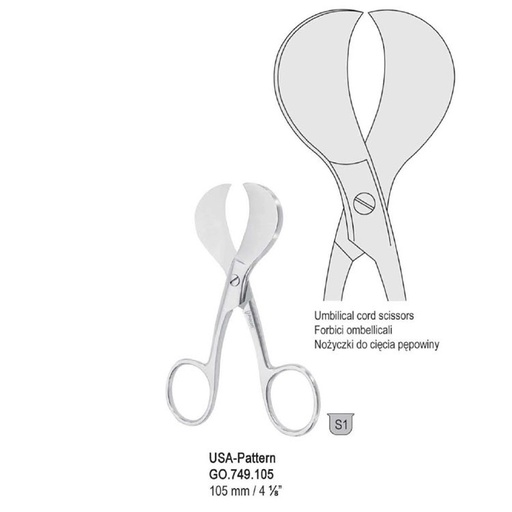 [GO.749.105] Scissors umbilical cord USA-Pattern 105mm